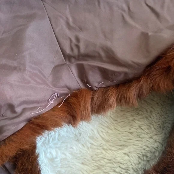 VINTAGE Reddish brown real fur collar~stole~ Wrap~Gadsby~flapper~1920s style - Picture 13 of 14